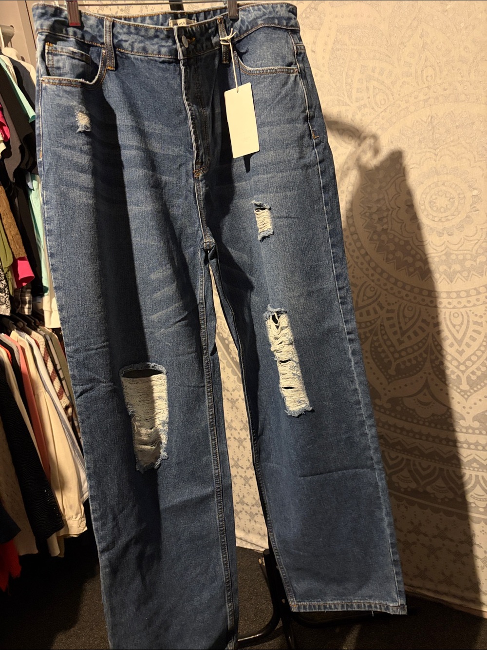 NWT Hammer Jeans Los Angeles Distressed Straight Leg Jeans - Size 15